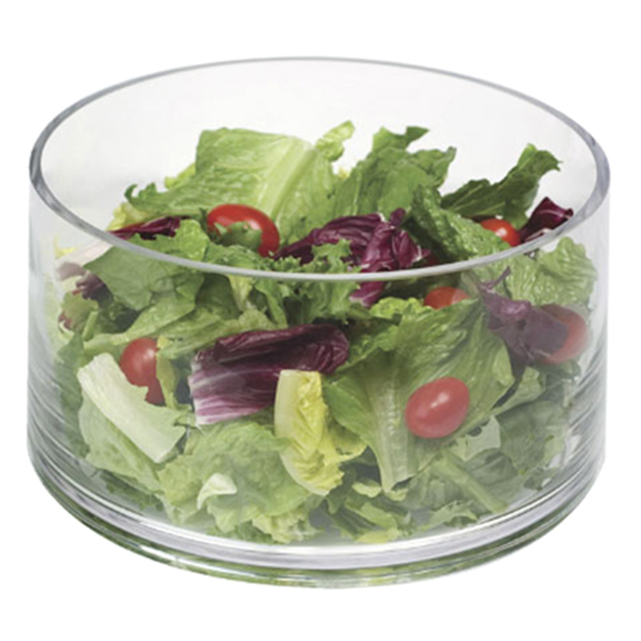 European Glass Straight Sided Salad Bowl - Thick Walls - 8